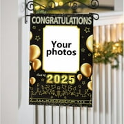 WXLCISI Graduation Garden Flag Class Of 2025 Graduation Senior Yard Sign With Name And School Name Customized Outdoor Graduate Flags Banner Party Decorations